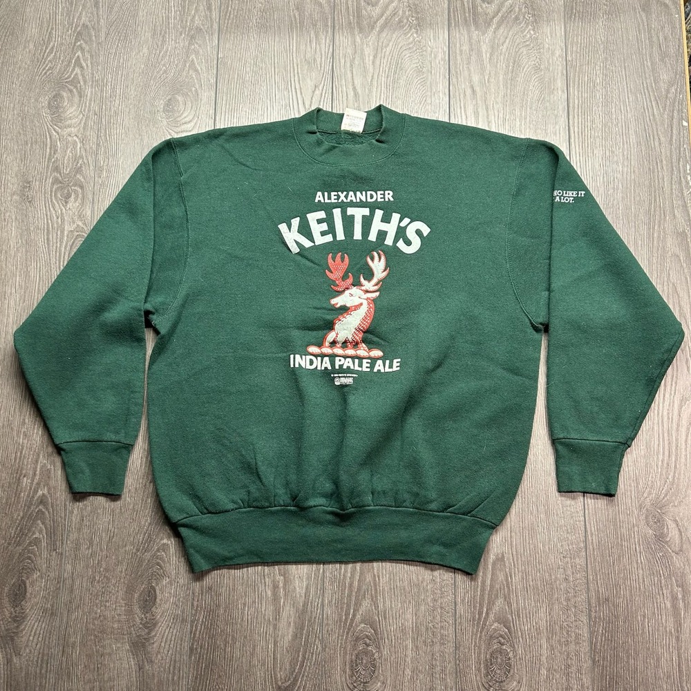 Vintage 1995 Alexander Keiths IPA Sweatshirt Mens XL Green Fruit of the Loom